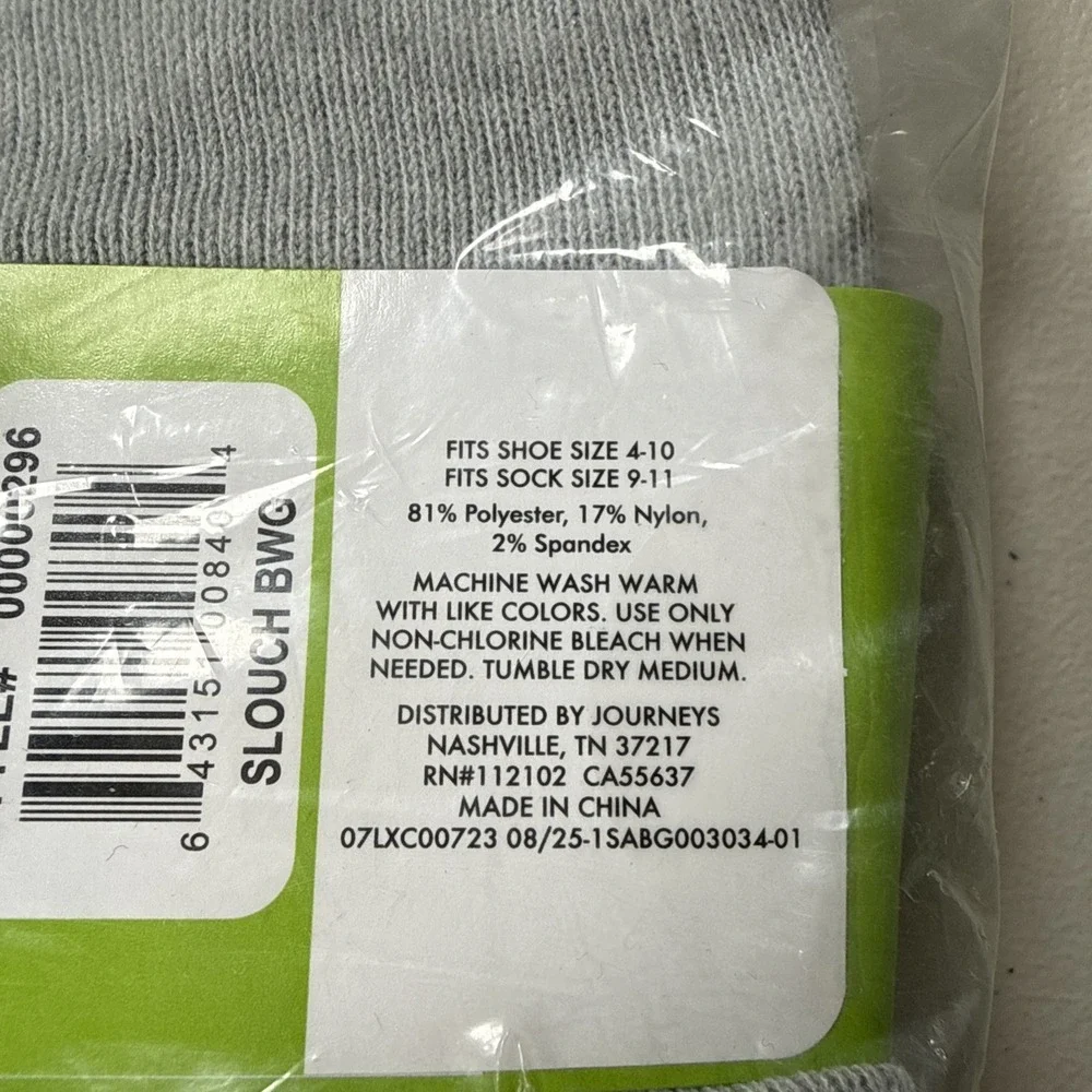 Journeys Slouch Socks Pack Of 6 Fits Shoe Size 4-10 Womens